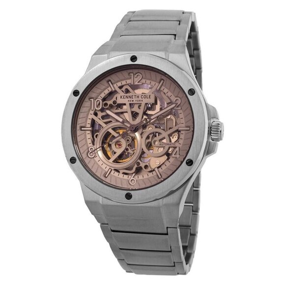 NWT Authentic Kenneth Cole New York Automatic Brown Dial Men's Watch - Picture 1 of 3
